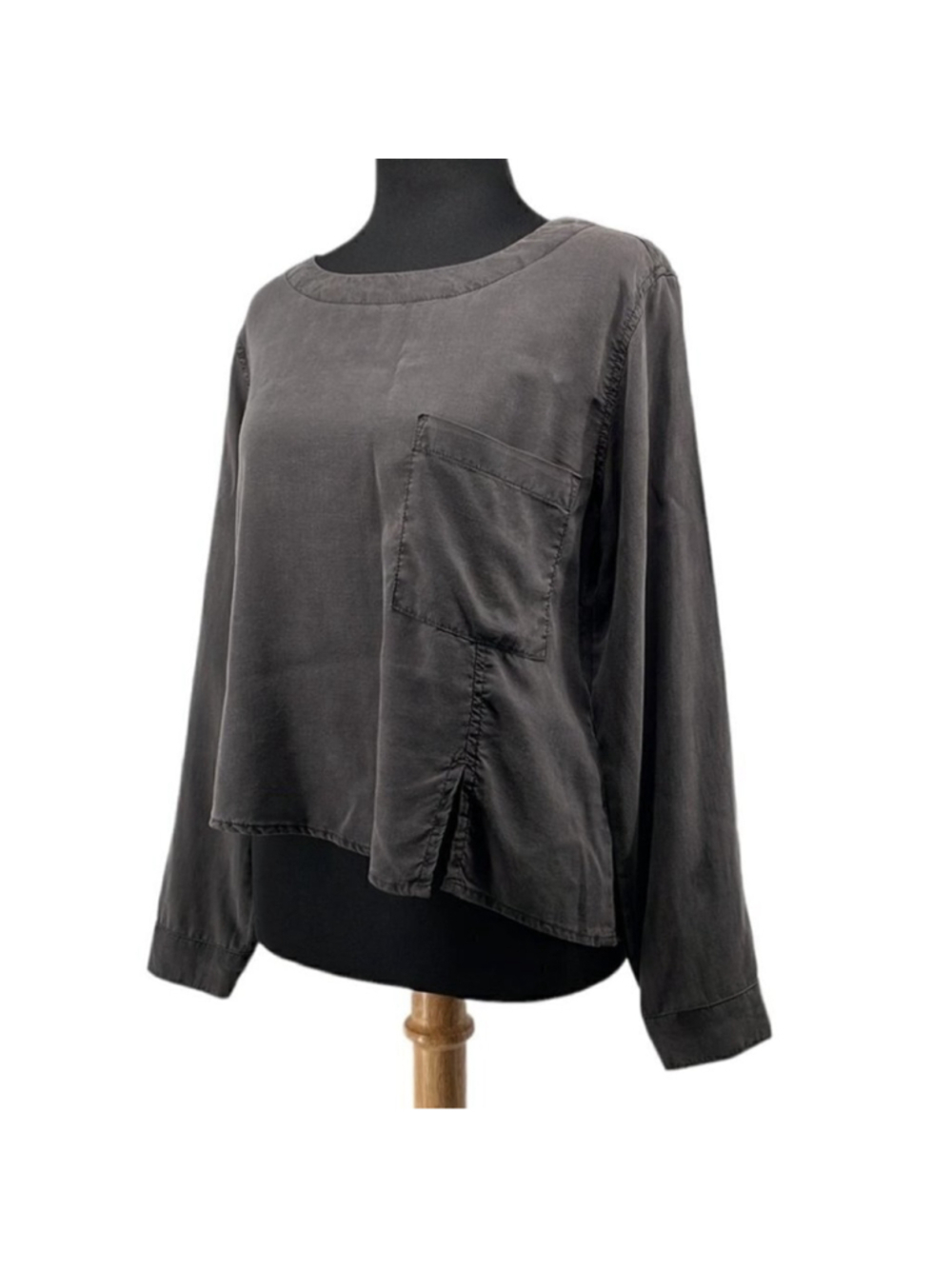 Bella Dahl asymmetrical top lagenlook blouse soft comfy sz xs career